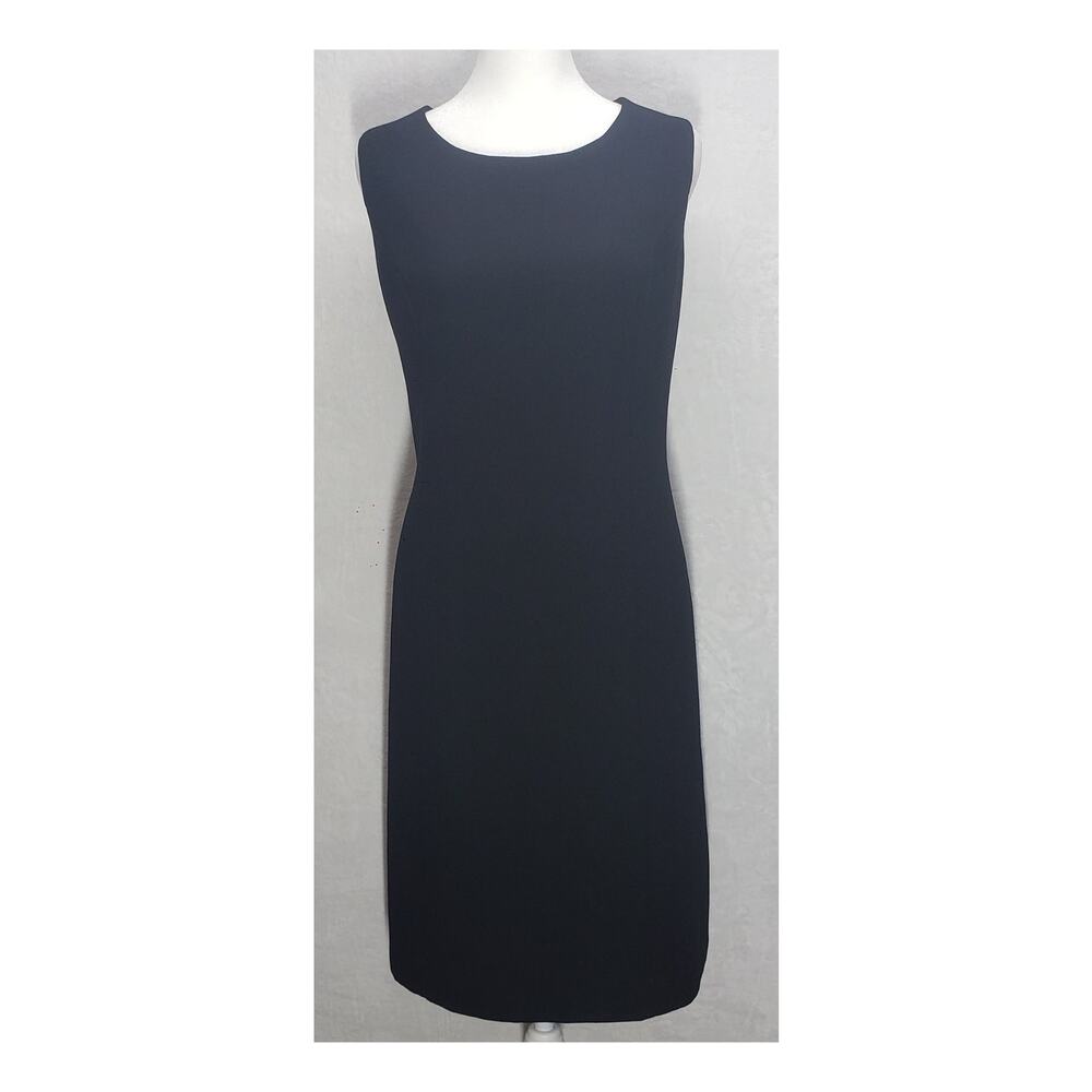 Danny & Nicole Black Sheath Dress Sz 12 Minimalist Y2K Corporate Chic Goth LBD